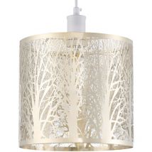 Happy Homewares - Unique and Beautiful Brushed Gold Metal Forest Design Ceiling Pendant Shade by Gold