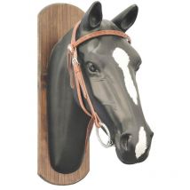 Cognac Marron clair Naturel - Tête de lit western avec panneau frontal droit travaillé