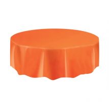 Unique Plastic Tablecover Tovaglia Plastificata Rotonda, Arancione (Coral)