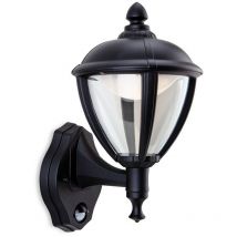 Firstlight Unite - Linterna de pared led para exteriores, pir negro IP44