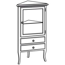 Sapho - Unité de rangement de coin retro 60x120x47cm, blanc droit/âge