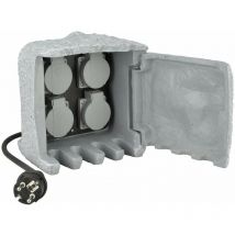 Unitec 44241 Power Distribution nella Pietra Guardare con 4 Prese