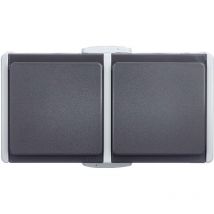 45245L presa 2-volte sopra intonaco da Aquarius peranova, colore grigio chiaro/grigio scuro - Unitec