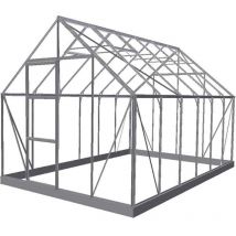 Serre de jardin Universal en verre horticole avec base 9.9m², Couleur Vert