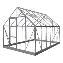 Serre de jardin Universal en verre horticole avec base 9.9m², Couleur Noir
