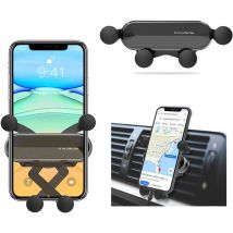 Universeller Kfz-Handyhalter für LüftungsschlitzeKfz-Handyhalterung mit Belüftung für Smartphones und GPS-Geräte (schwarz)