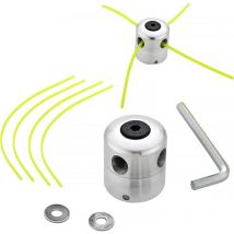 Universal Brush Cutter Head, Aluminum Wire Trimmer Head, Double Thread Spool Head, Nylon Thread for Trimmer, 1 Thread Head + 4 Threads