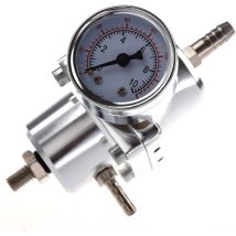 Universal Auto Einstellbarer Benzindruckregler mit Manometer Silber
