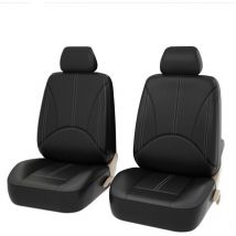 Qpuion - Universal pu Leather Artificial Leather Car Seat Cover Set of 4 Pieces Black