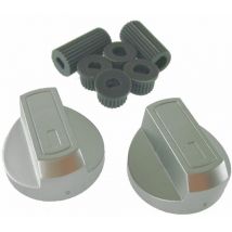 Ufixt - Universal Silver Control Knobs Toaster Trouser Press Camping Stove Hob x 2