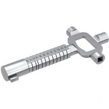 Basi – 668NK Universal-Steckschlüssel – Zinkdruckguss, vernickelt – Innensechskant-Aufsatz 3 mm, Innenvierkant 6 mm, 7 mm, 8 mm