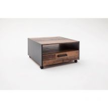 Ebuy24 - Universal Table basse à 1 tiroir, 1 compartiment ouvert, look vieux bois, imitation chêne.