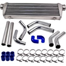 Universal Intercooler 27'x7'x2.5' & 2.5' Aluminum Pipe Tube + Silicone Hose Kit