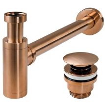 REA - universal washbasin siphon klik-klak brushed copper