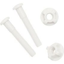 Universal White Plastic Toilet Seat Hinge Bolt Screw For Top Mount Toilet Seat Hinges, 2 Pack