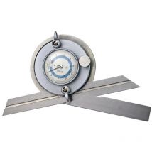 Univ.-Winkelmesser inox mit Meßuhrablesung Schiene 300 mm