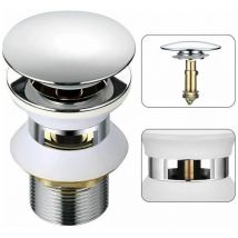 Universel Bonde Lavabo avec Trop-plein Pop-Up Automatique Push Open Click Clack pour Salle de Bain 1-1/4 en Laiton Chromé