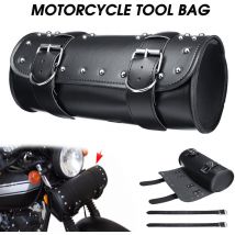 Universel en cuir pu étanche moto Scooter sacoche pochette bagages outil sac de rouleau sac de rangement baril pour vélo atv Scooter Dirt Bike Hasaki