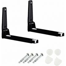 Csparkv - Wandhalterung für Mikrowellenherde, schwarzes Mikrowellenregal, Mikrowellenregal aus Edelstahl, geeignet für alle Mikrowellen, max.