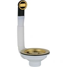 Lb Plast - Universeller Korbablauf für Küchenspüle ø 114 mm mit Überlauf aus gebürstetem Gold-PVD l.b. Plast Fasolo 670-46-RFSS-CL-KOL Gebürstetes