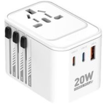 Universeller Reiseadapter, Universeller Reisestecker Mit 2 Usb-c-anschlüssen (pd 20w), 1 Usb-a-anschluss Und 1 Netzanschluss, Reiseadapter Für Italien