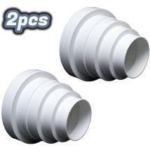 Coocheer - Universelles rundes Reduzierstück für Lüftungssysteme mit einem Durchmesser von 80–150 mm – RDRC-Kanal/2 Stück