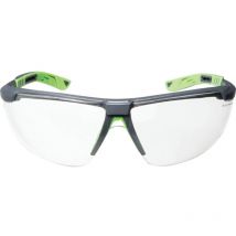 Univet - 5 x 8 Clear Lens Gun Metal/Green Frame Safety Glasses
