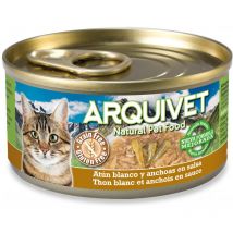 Nourriture Humide pour Chat au Thon Blanc en Sauce et anchois 110 g (8435117879942) - Arquivet