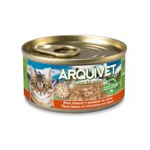 Nourriture Humide pour Chat au Thon Blanc en Sauce et crevettes 110 g (8435117879898) - Arquivet