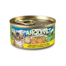 Nourriture Humide pour Chat au Thon Blanc en Sauce et Fromage 110 g (8435117879966) - Arquivet