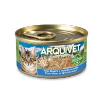 Nourriture Humide pour Chat au Thon Blanc en Sauce et spadin 110 g (8435117879935) - Arquivet