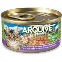 Nourriture Humide pour Chats avec Thon Blanc en Sauce et bâton de Crabe 110 g (8435117879904) - Arquivet