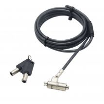 D31886 - 2 m - Kensington - 2 clés - Caoutchouc - Acier zingué - Noir - Argent - Dicota