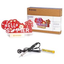 Whadda Kit De Soudure, Xl ‘hello Summer’ Avec 19 Led Rvb Et Support En Bois, Ensemble Promotionnel Avec Fer À Souder Et Étain Gratuits, Carte Pcb Xl 