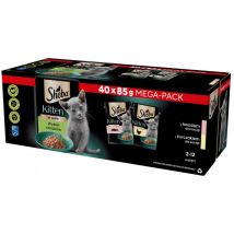 Sheba - Nourriture Humide pour Chatons en Sachet Portion - Fine variété avec Saumon (msc) et Poulet en Sauce - Multipack 40 x 85 g (4770608264802)