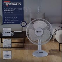 Termozeta - Ventilateur de table TZWZ04 40W 3 vitesses D34.5cm Gris
