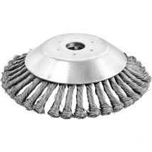 Ladacèe - Unkrautbürste, Freischneiderkopf, Rasenmäherbürste, 200 x 25,4 mm Bohrung. Ineinander verschlungene Stahlbürstendrähte.