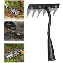 Unkrautrechen Mit 5/6/7/8 Zinken, Unkrautbekämpfungsgerät Mit Griff, Robuster Metall-gartenrechen, Rechen Zum Jäten, Auflockern Des Bodens Und Säen (6