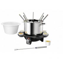 Elegance Appareil à fondue 1000 w avec réglage manuel de la température acier inoxydable, noir - Unold