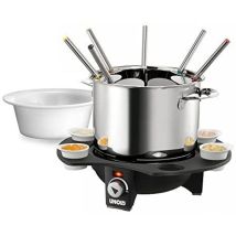 Elegance Appareil À Fondue 1000 W Avec Réglage Manuel De La Température Acier Inoxydable, Noir - Unold