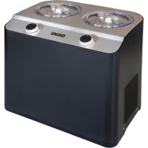 Doppio Eismaschine 2,4L – Schwarz – 250W – Abnehmbare Schale – Inklusive Rezeptbuch und Messbecher
