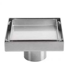 Unsichtbarer Bodenablauf 304 Edelstahl verdickter Deodorant-Bodenablauf quadratisch 1010cm .. Debuns