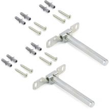 Satz Mirage Verdeckter Holzregalhalter-Satz, Stahl, Verzinkt - Emuca