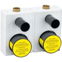 Montageblock-Duo für Wasserzähler Koax 2' Rotguss