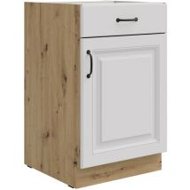 Unterschrank 50 Stilo Weiß + Eiche Artisan Küchenzeile Vollauszug Soft-Close