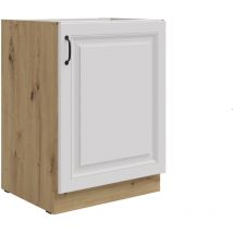 Küchen Preisbombe - Unterschrank 60 Cm Stilo Weiss + Eiche Artisan Küchenzeile Küchenblock Küche