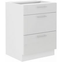 Küchen Preisbombe - Unterschrank 60 Lara Weiß Hochglanz Küchenzeile Küchenblock Küche Soft-close