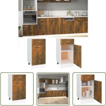 The Living Store Unterschrank mit Schublade Räuchereiche 40x46x81,5 cm - Unterschrank - Küche - Küchenschrank - Holzküche - Holzschrank