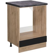 Vicco - Herdumbauschrank R-line, Schwarz Hochglanz, 60 Cm , Ap Anthrazit
