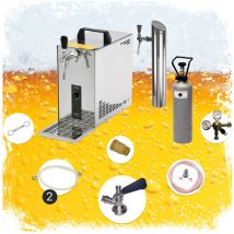 Ich-zapfe - Untertheken Komplett Set - Zapfanlage, Bierzapfanlage, Bierkoffer, Durchlaufkühler pygmy 25 1-leitig Trockenkühler, 35 Liter/h, inkl.